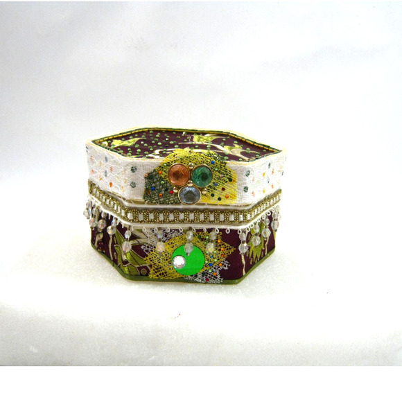 Keepsake Jewelry Trinket Box for Mementos Desk Items w/ Mini Journal + Potpourri - Picture 14 of 16